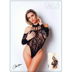 Body résille noire manches longues - Le Numéro 5 - Collection Body 