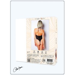 Body effet string sexy noir en résille - Le Numéro 4 - Collection Body 