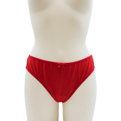 Culotte rouge en dentelle avec nœud en satin 