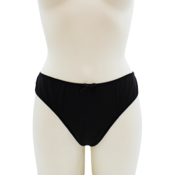 Culotte noire en dentelle avec nœud en satin 