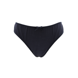 Culotte noire en dentelle avec nœud en satin 