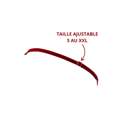 String rouge avec bijou perle  strass dorés 