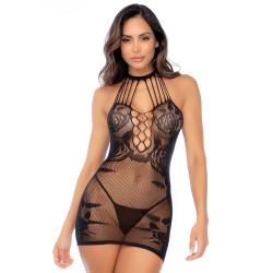 Robe en résille noire florale - Mapalé