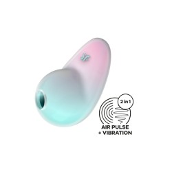 Stimulateur clitoridien par onde de pression sans contact et par vibration USB vert et rose, Pixie Dust Satisfyer - CC597837