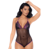 Body noir et violet et mitaines amovibles - MAL1121BKPU