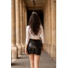 Jupe courte simili cuir noir Paula - LSL1-SBLK
