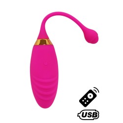 SUNDAY, Un Œuf vibrant USB avec télécommande, dans un silicone médical doux et rainuré - B21PNK