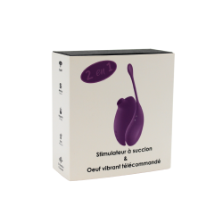 2en1 Stimulateur clitoridien à picots par aspiration avec son œuf vibrant à distance violet - 0-B0009PUR