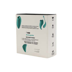 2en1 Stimulateur clitoridien à picots par aspiration avec son œuf vibrant à distance turquoise - 0-B0009TUR