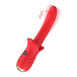 Vibromasseur Rouge Ultra-Souple KISS – USK-V35