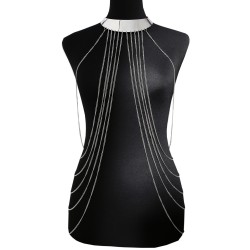 Bijou Tour de cou avec chaines de corps argenté - BCHA001SIL