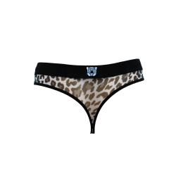 String en résille imprimé léopard gris - LM2501-57GREY