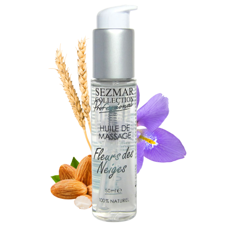 Huile de massage professionnelle Fleurs des Neiges 100% naturelle 50 ml - SEZ095