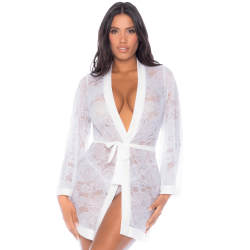 Peignoir en dentelle blanche 