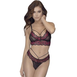 Ensemble soutien-gorge et string en dentelle et résille 