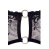 Soutien-gorge dentelle, porte-jarretelles et string ouvert noir 