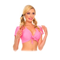 Top court, manches courtes , attache nœud devant 