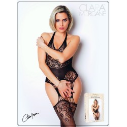 Bodystocking noir porte-jarretelles - Le Numéro 15 - Collection Bodystocking 