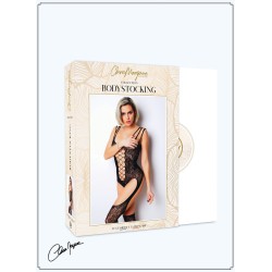Bodystocking dentelle floral et triple bretelles - Le Numéro 9 - Collection Bodystocking 